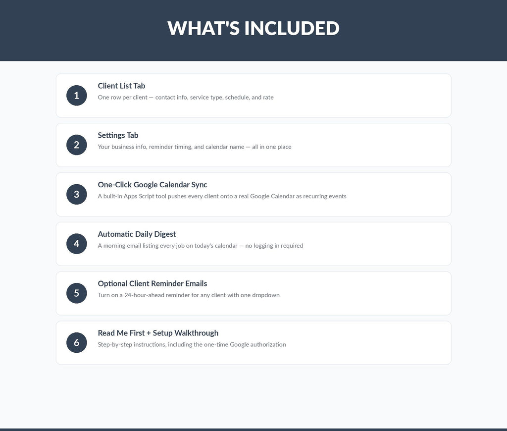 Client Schedule Tracker | Google Sheets Template with Auto-Reminders (Digital Download)